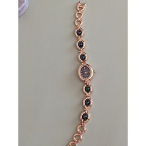 Preowned French Inspired Dainty Gold Tone Women's Watch 7.5in Working